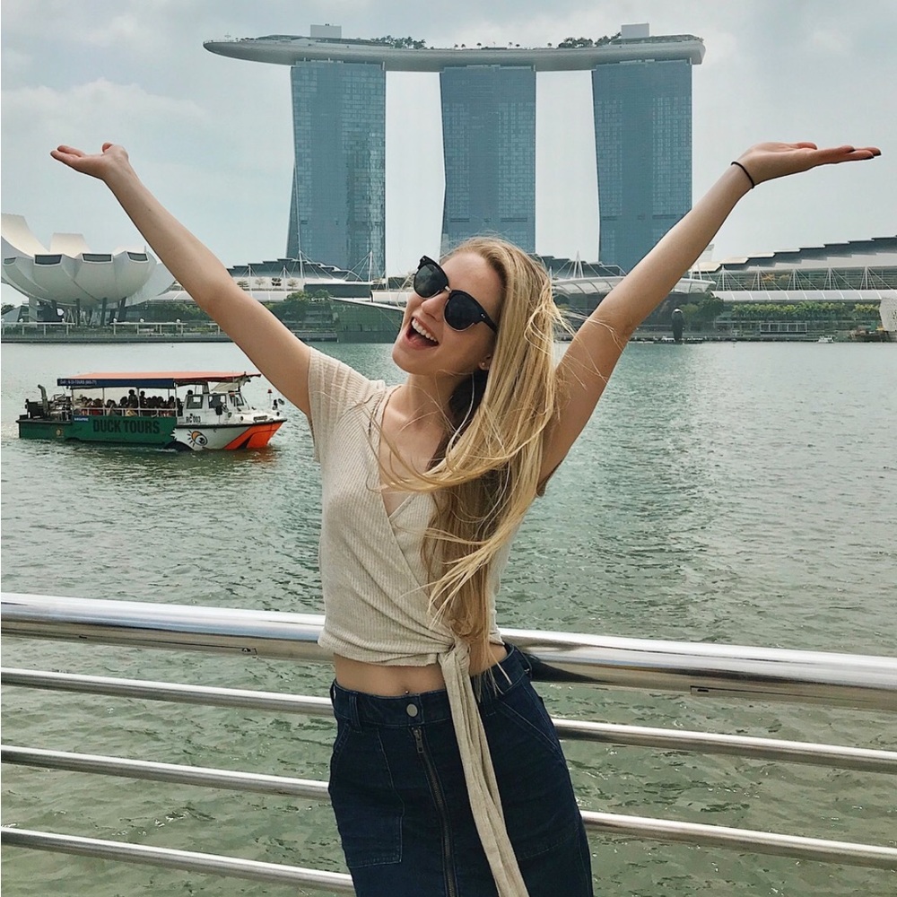 Urban Outfitters Taupe Ribbed Wrap Tie Crop Top